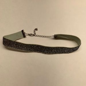 Silver glitter choker